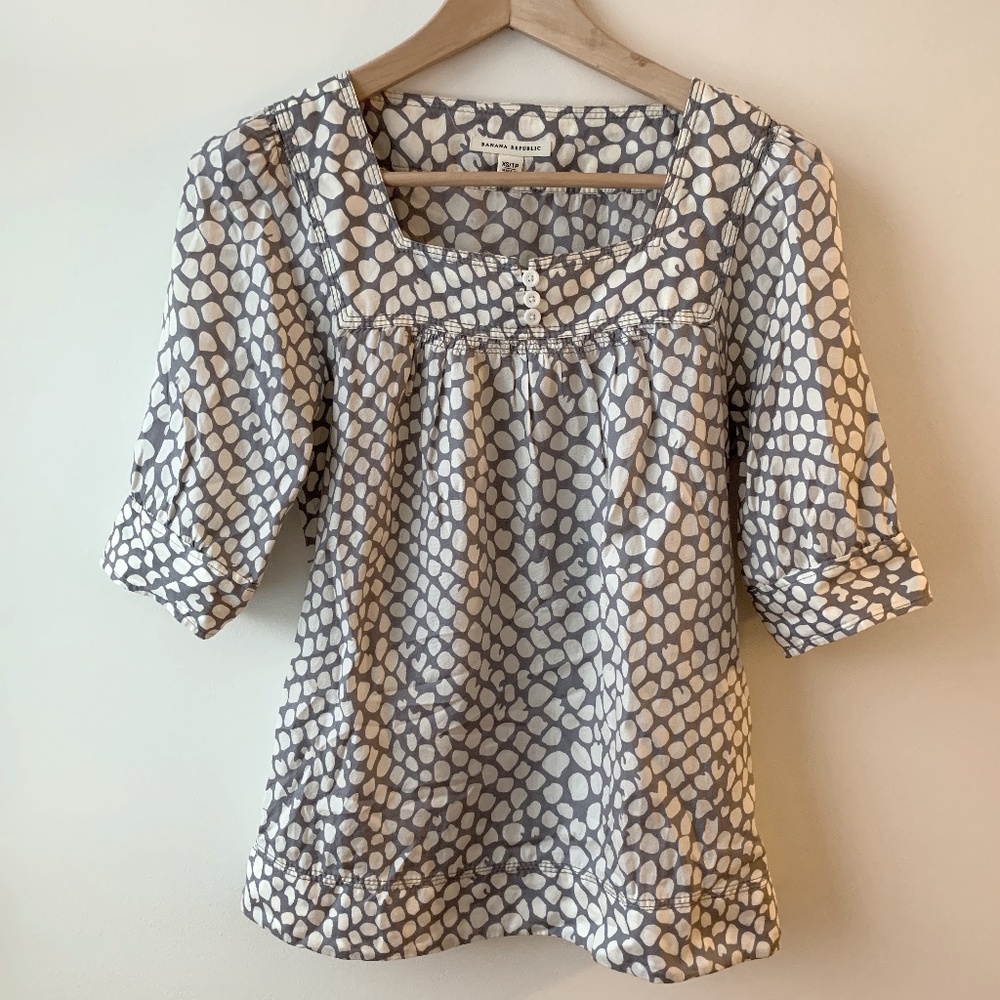 Banana Republic Animal Print 3/4 Sleeve Top NWOT